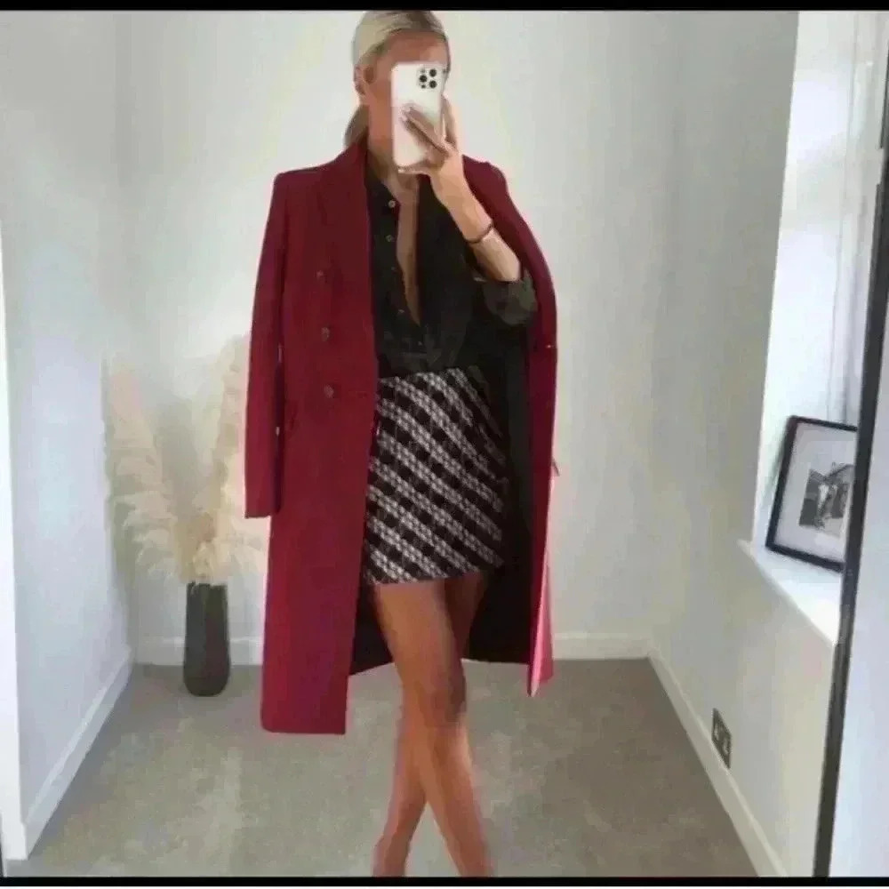 ✨SALE Zara Double Breasted Wool Blend Coat Manteco Size M